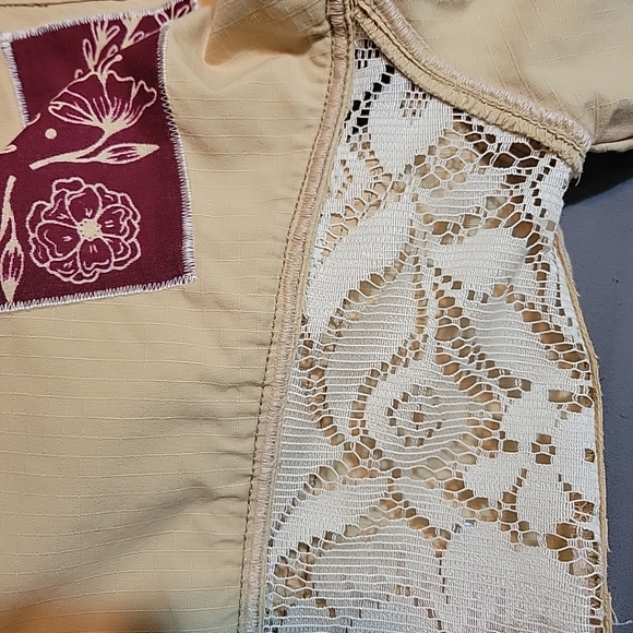 Route 66 Womens XL Ripstop Canvas Lightweight Jacket Short Sleeve Rework Lace - Picture 8 of 9